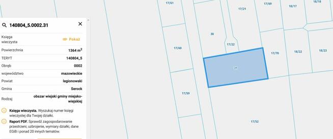 Działka budowlana Bolesławowo gm. Serock, Jastrzębia