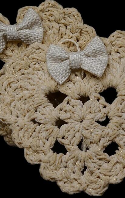 Serduszka zawieszki choinkowe ręcznie wykonane 2szt