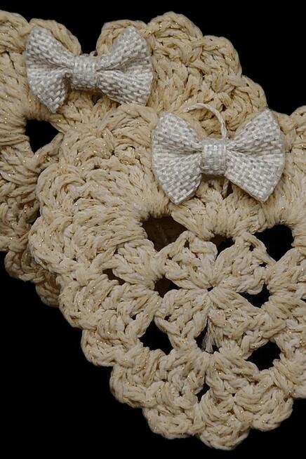 Serduszka zawieszki choinkowe ręcznie wykonane 2szt