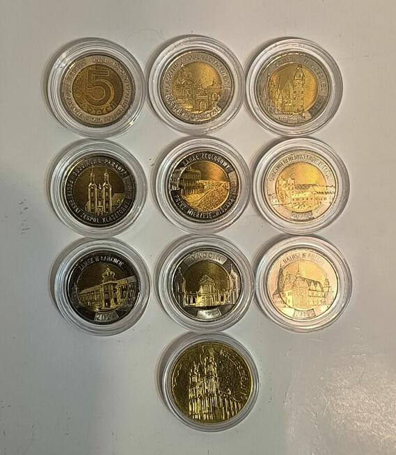 5zł - 9 monet z serii Odkryj Polskę 2018-2025r.+2zł - 2011r.