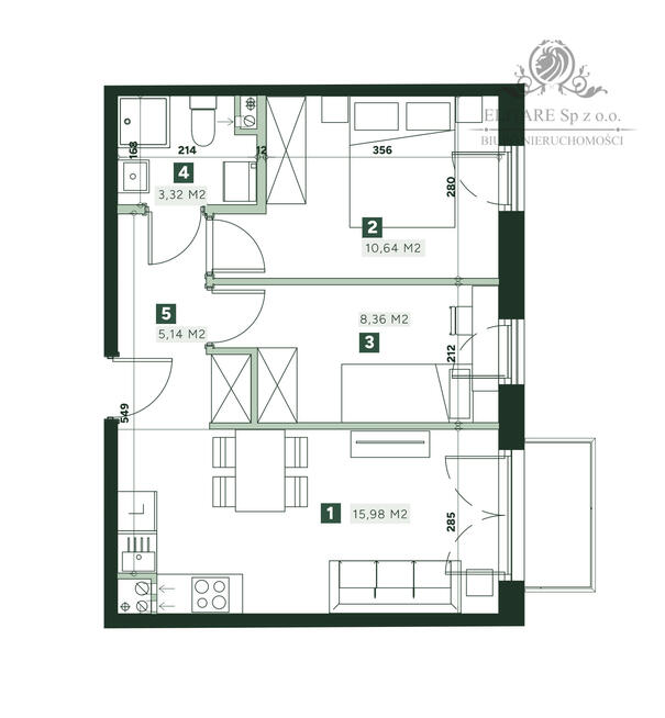 Mieszkanie 3pok. o pow 43,43m2 z balkonem / Żerniki Wrocław