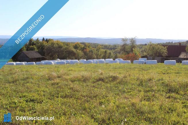 Działka budowlana przy drodze z widokiem na Bieszczady