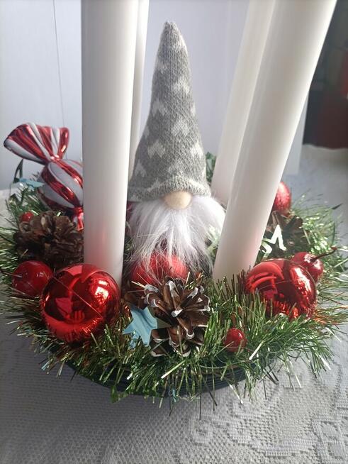 Stroik świąteczny, świecznik