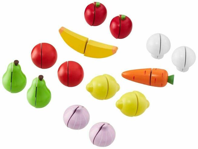 Duży drewniany sklep stragan z warzywami owocami dla dzieci