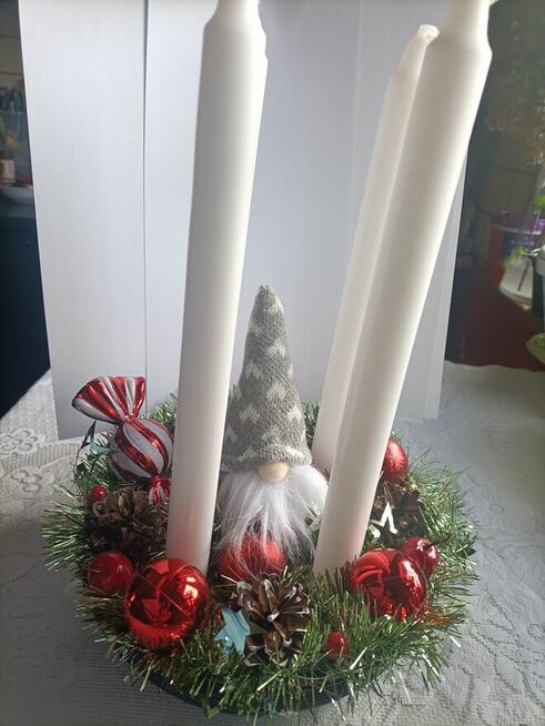 Stroik świąteczny, świecznik