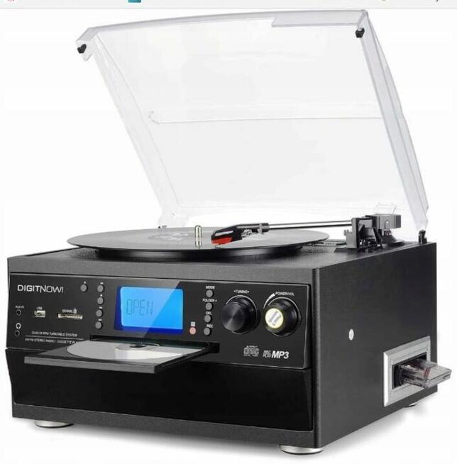 Wieża stereo z gramofonem umożliwiająca kopiowanie płyt