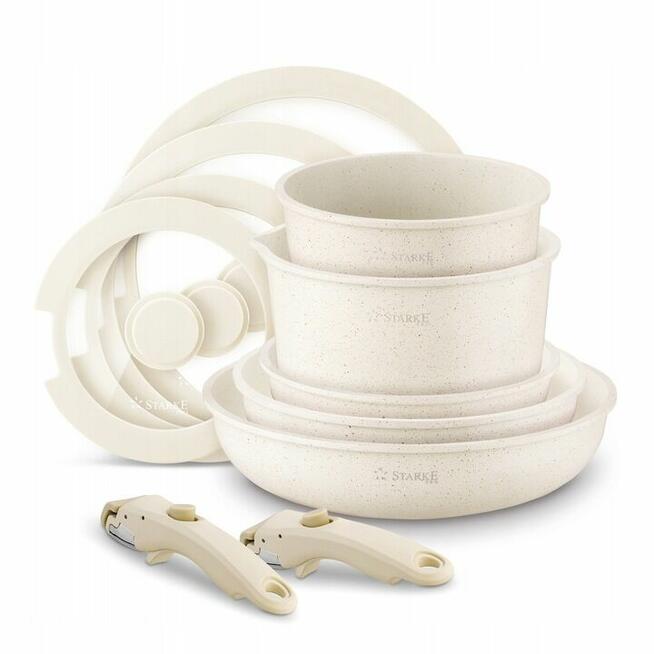 Garnki zilner kremowe z odpinana rączka 259zl