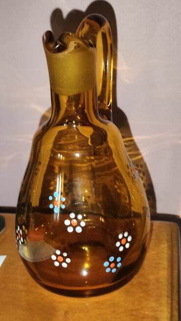 Unikalny Miodowy Szklany Dzbanek PRL (Vintage/Retro)