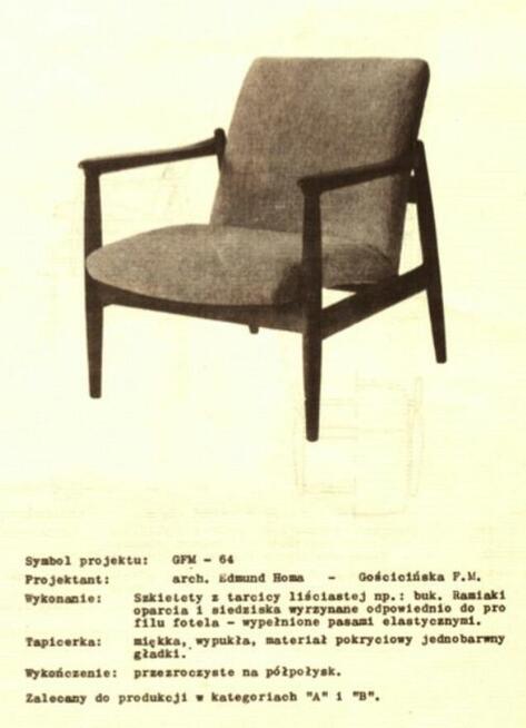 2 Fotele GFM-64 z 1965 r. (typ pm-0/300-188) odrestaurowane