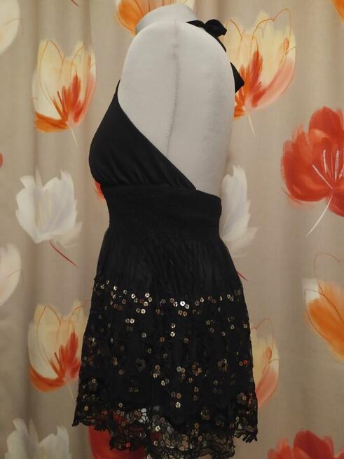 Sylestrowa bluzka-tunika czarna rozm.36/38 -30 zł