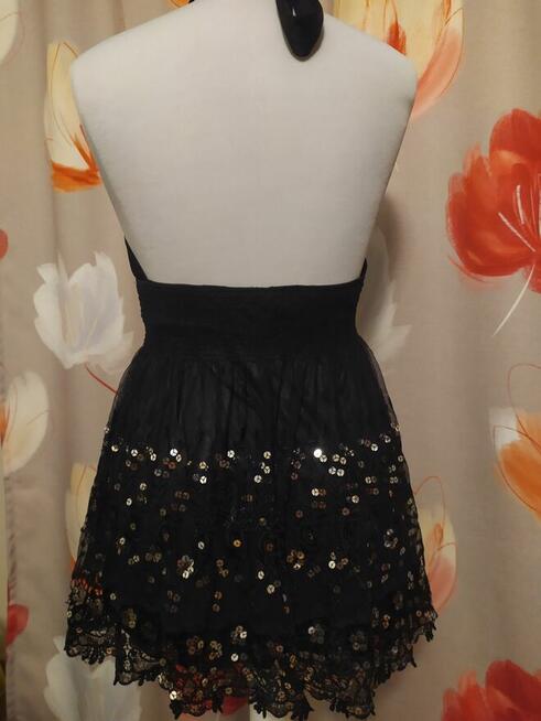 Sylestrowa bluzka-tunika czarna rozm.36/38 -30 zł