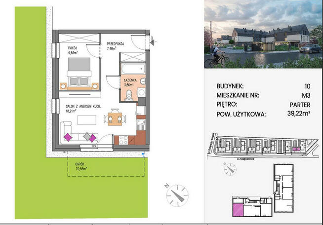 Piękne 2pok.mieszkanie z ogródkiem/w spokojnej okolicy/blisko Wrocławia