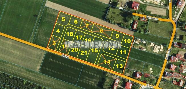 Rzerzęczyce 1,2ha 17 działek budowlanych cena+VAT