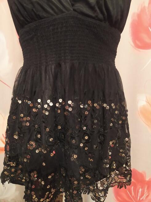 Sylestrowa bluzka-tunika czarna rozm.36/38 -30 zł