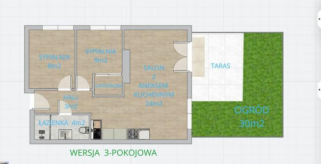 2 lub 3-pokojowe, ogródek z tarasem, Michałów-Reginów.