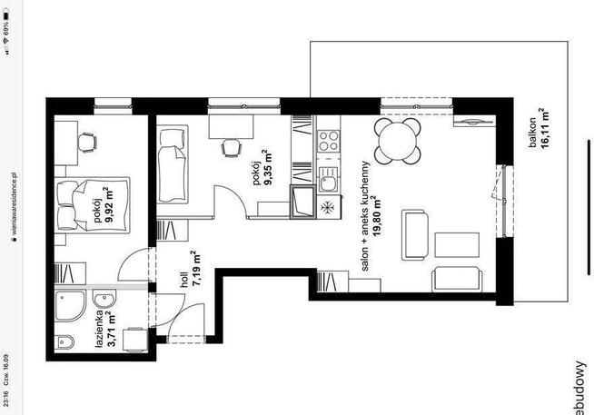 Jasne Mieszkanie Wykończone Wyposażone 50m + Duży balkon