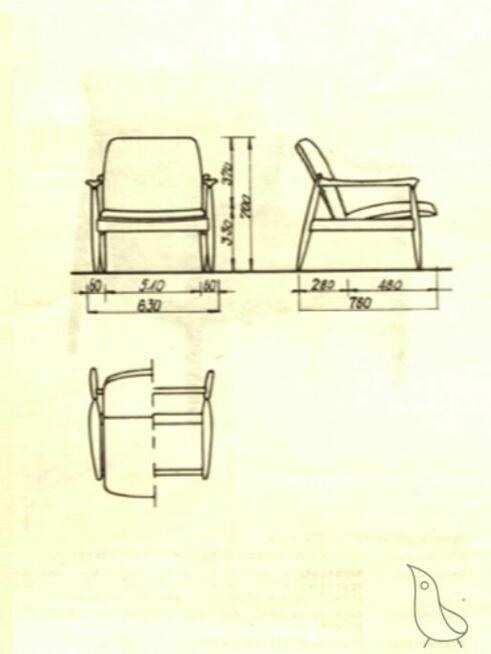 2 Fotele GFM-64 z 1965 r. (typ pm-0/300-188) odrestaurowane