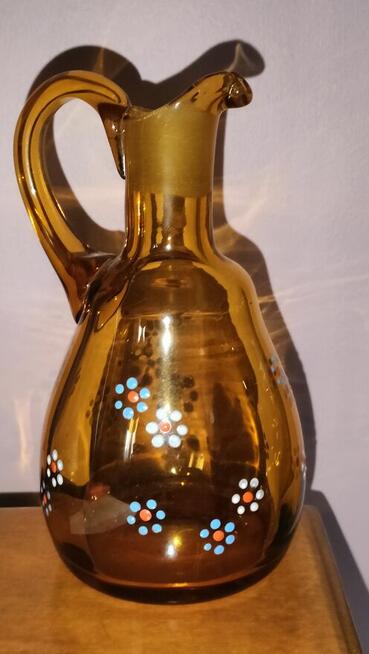 Unikalny Miodowy Szklany Dzbanek PRL (Vintage/Retro)