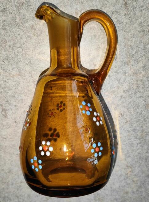 Unikalny Miodowy Szklany Dzbanek PRL (Vintage/Retro)