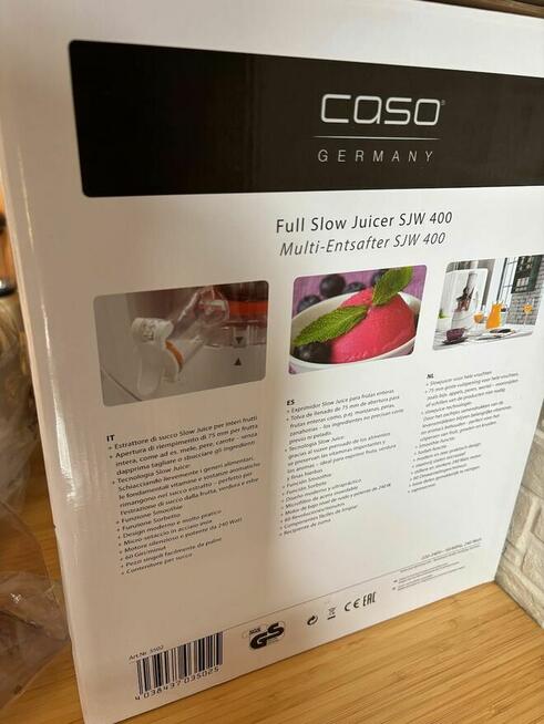 Wyciskarka wolnoobrotowa Caso SJW400 W Produkt niekompletny