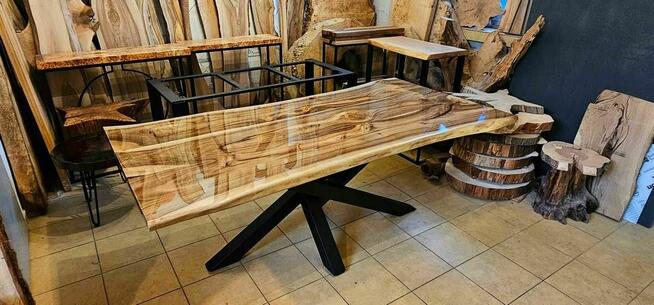 Stół orzech włoski 200x100 lite drewno nogi skorpion