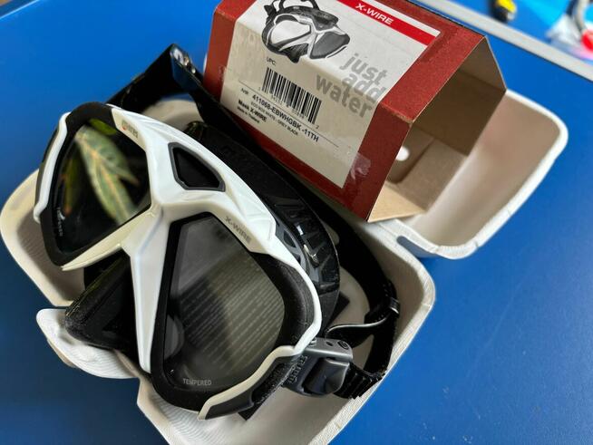 Maska do nurkowania Mares X-Wire biała ramka czarny silikon