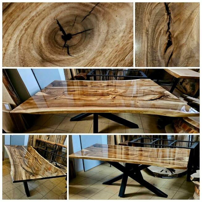 Stół orzech włoski 200x100 lite drewno nogi skorpion