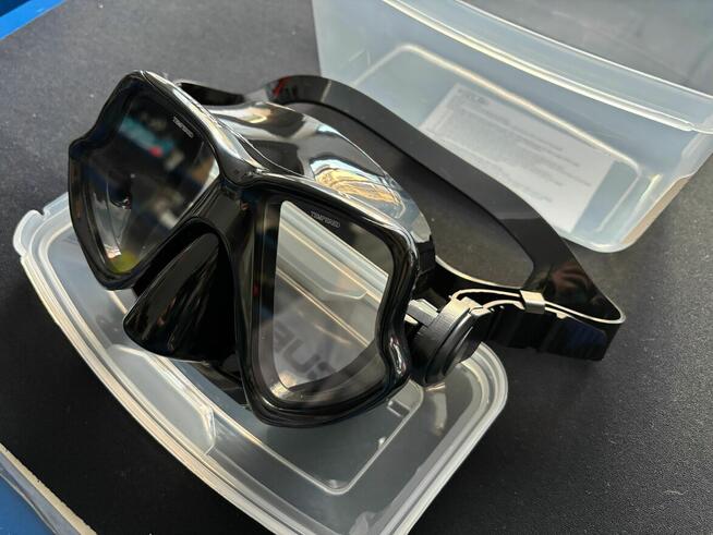 Maska Nurkowa Profesjonalna Orka, czarny silikon, czarna ramka