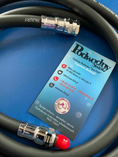 Wąż LP do automatu/octopusa gumowy czarny 200 cm