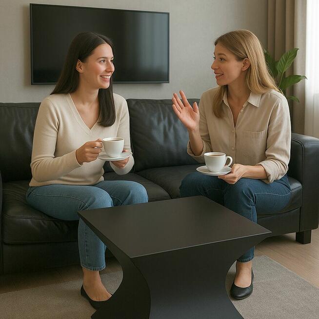 Stolik kawowy bryłowy 3D nowoczesny metal