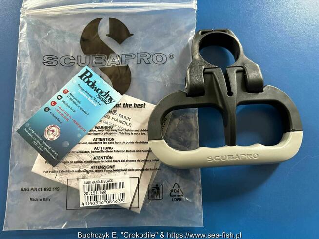 Uchwyt rączka do butli w kolorze czarno-szarym