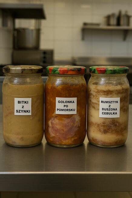 Obiady domowe wekowane w słoikach o pojemności 0,9l wysyłka