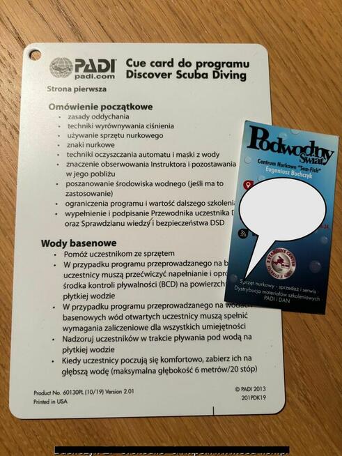 Zestaw materiałów PADI – Divemaster (część fizyczna)