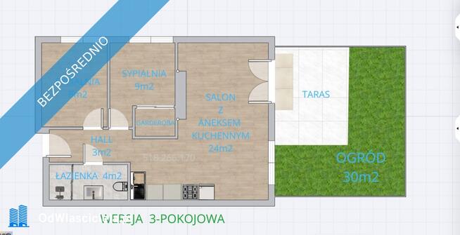 2 lub 3-pokojowe, ogródek z tarasem, Michałów-Reginów