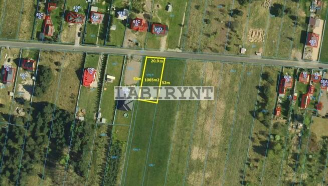 Prusicko 1065m2, budowlana, 21x50, przyłącze wody