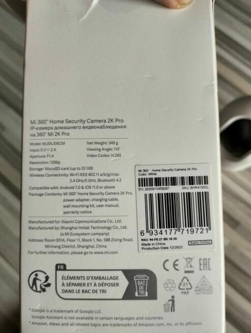 Mi 360° Home Security Camera 2K Pro
