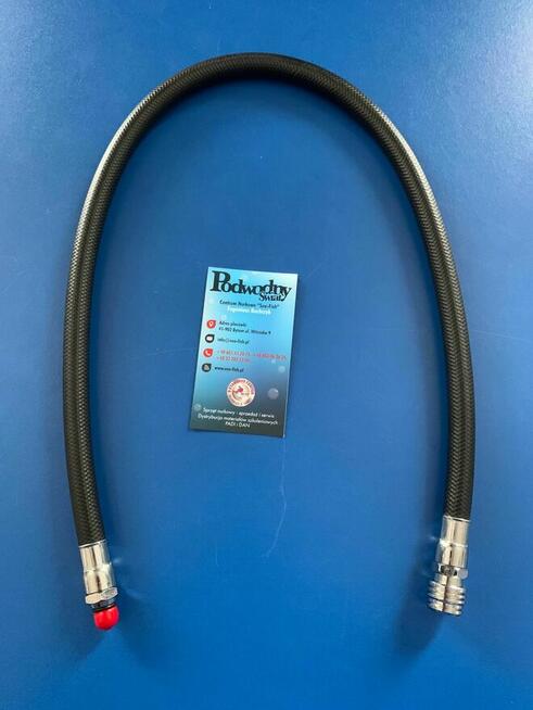 Wąż LP do inflatora jacektu czarny gumowy 55 cm