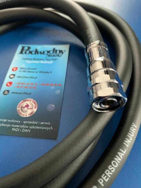 Wąż LP do automatu/octopusa gumowy czarny 200 cm