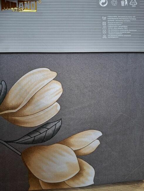 Nowa pościel szarą w kwiaty 160x200