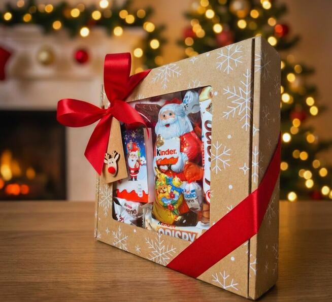 Prezent na Mikołajki - czerwony Box Kinder