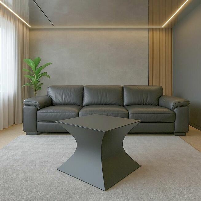 Stolik kawowy bryłowy 3D nowoczesny metal