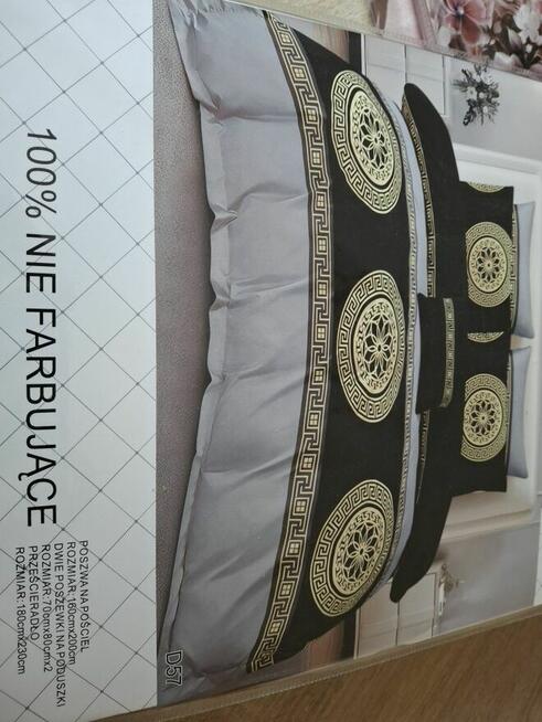 Nowa pościel czarna 160x200 z prześcieradłem