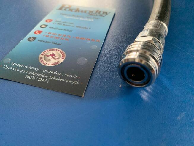 Wąż LP do inflatora jacektu czarny gumowy 70 cm