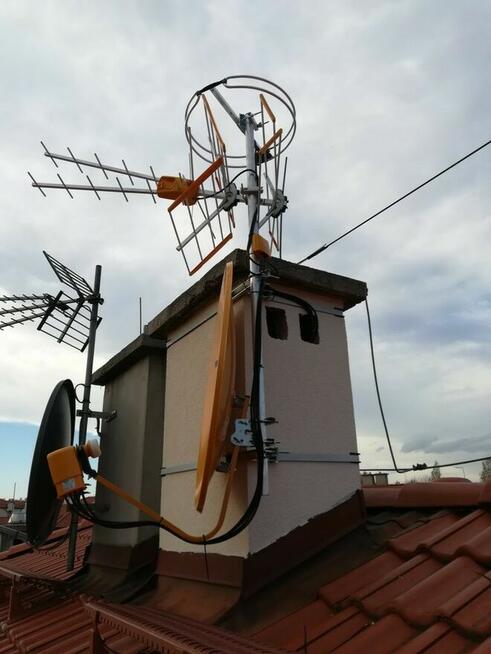 Montaż ustawianie anten satelitarnych naziemnych montaż tv