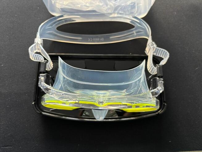 Maska Nurkowa Profesjonalna Vision, bezb silikon, żółta ramka