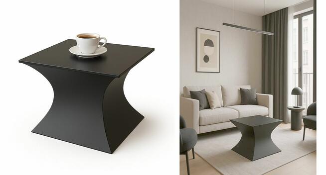 Stolik kawowy bryłowy 3D nowoczesny metal