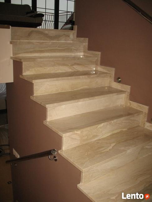 Schody kominki blaty kuchenne i łazienkowe marmur granit