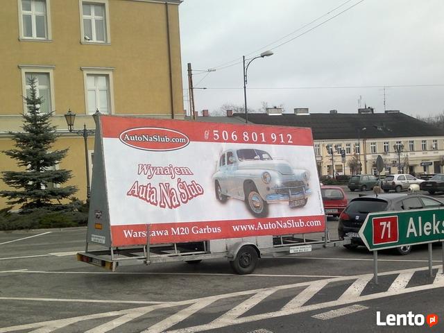 Reklama mobilna Łódź, przyczepy reklamowe z nagłośnieniem