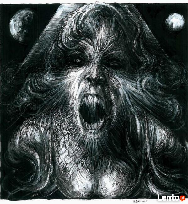 Wampir -cykl rysunków piórkiem na papierze