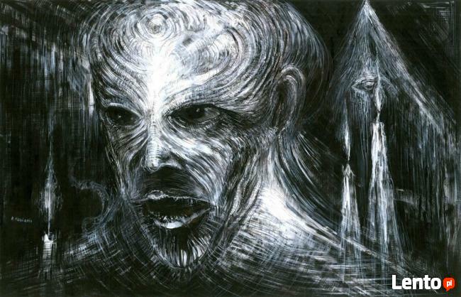 Wampir -cykl rysunków piórkiem na papierze